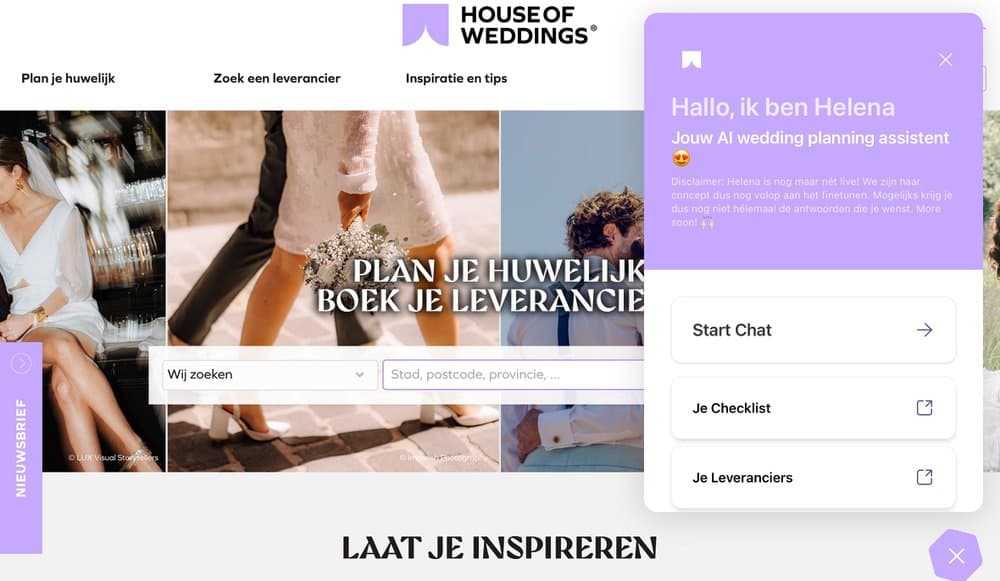 Stel deze 15 slimme vragen aan AI Wedding Planning Assistent Helena