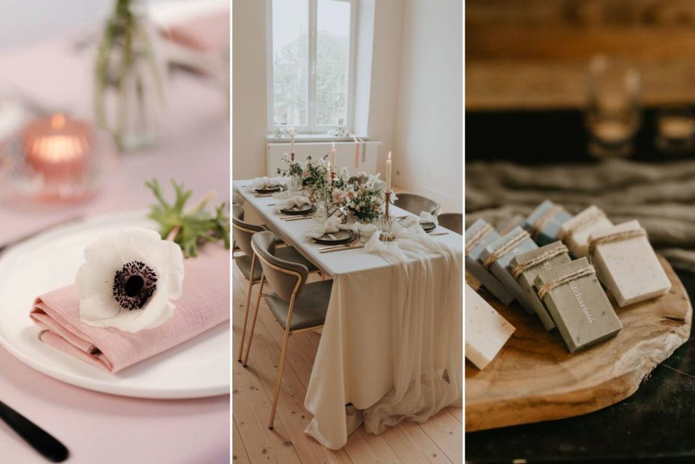 Dressing up a minimalist wedding to the max