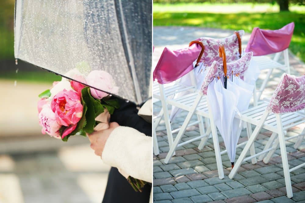 Pluie à votre mariage: quel parapluie choisirez-vous?