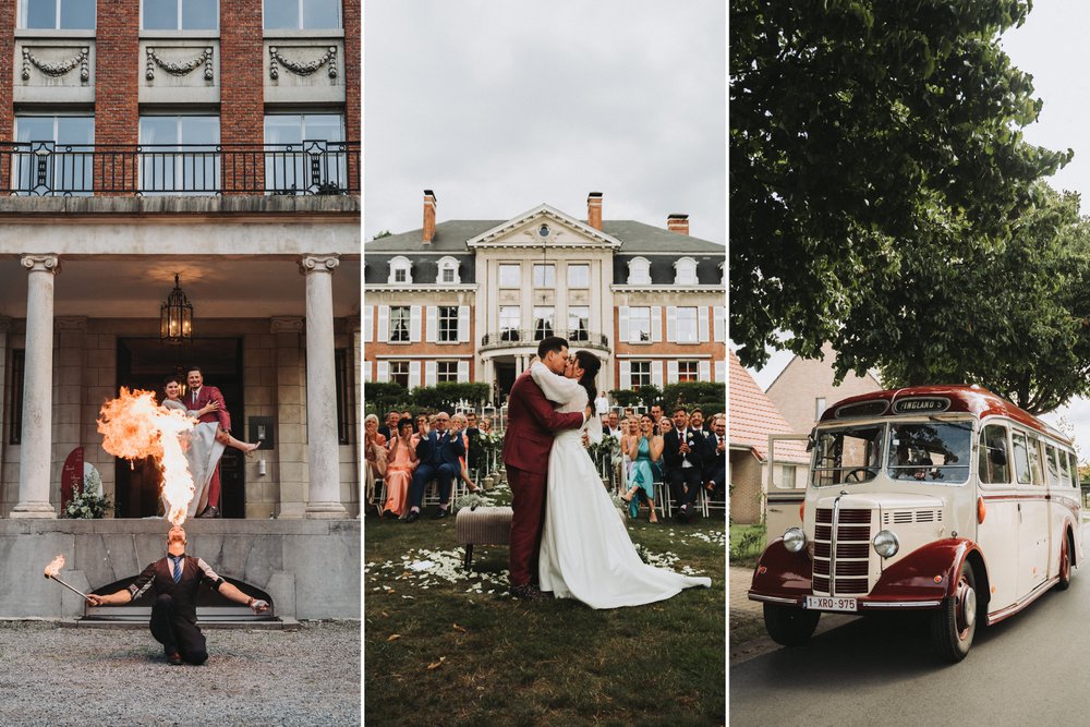 Het spectaculaire kasteelhuwelijk van Sarah & Arne in Wolvenbos