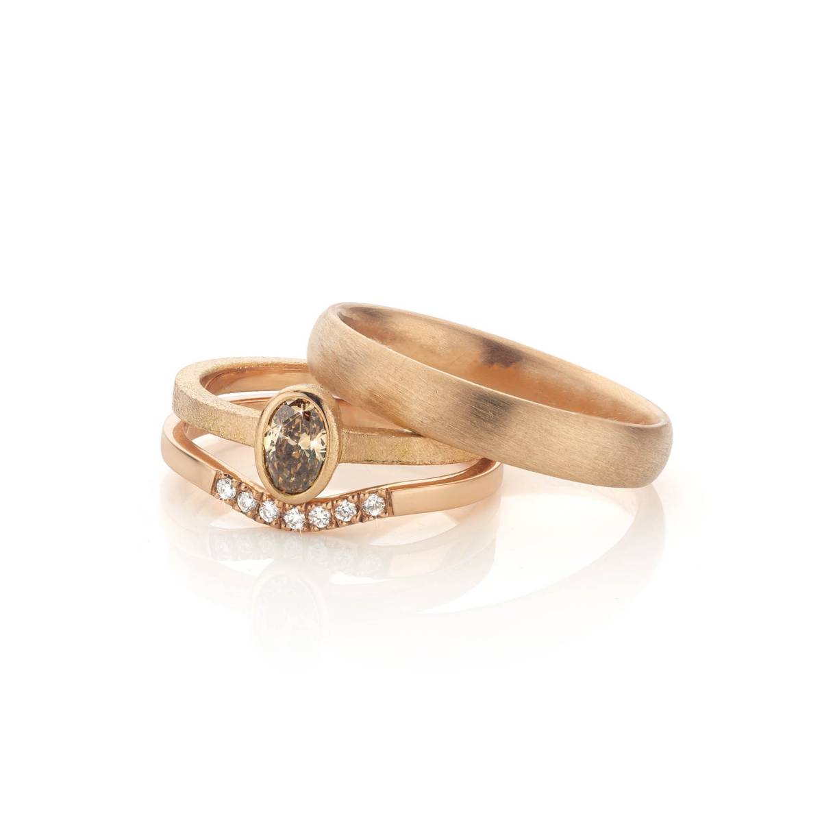 Ramoon - Louise - solitair ring - diamanten ring boog - mannanring - House of Weddings